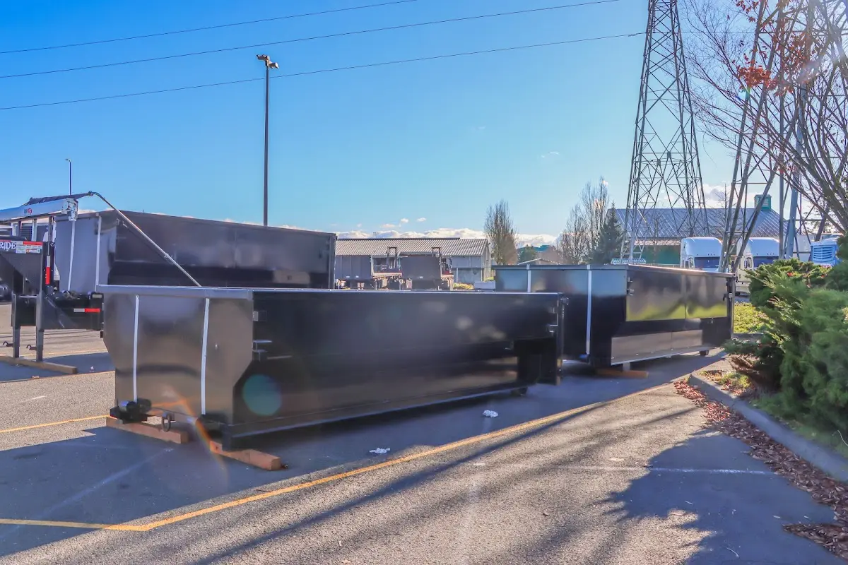 Roll-off dumpster ready for waste disposal at job site for Construction Dumpster Rental in Millbrae